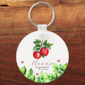 Red Apple Vrijgezellenfeest Favor Sleutelhanger (Voorkant)
