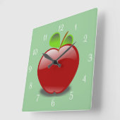 Red Apple Wall Clock Vierkante Klok (Hoek)