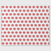 Red Apple Waterverf Illustratie Monogrammed Cadeaupapier (Vlak)