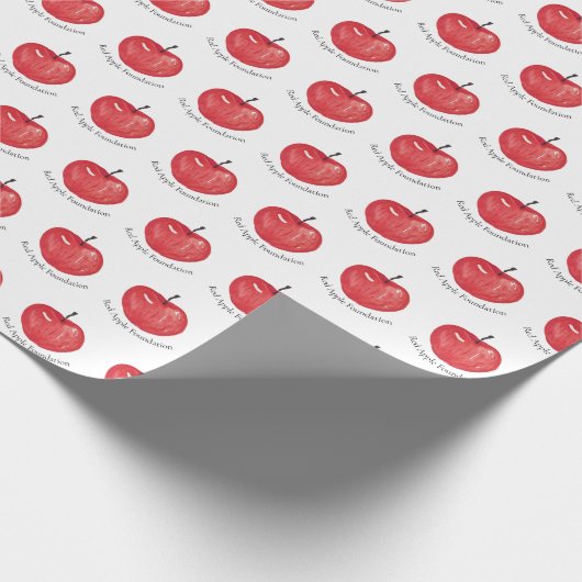 Red Apple Waterverf Illustratie Monogrammed Cadeaupapier (Hoek)