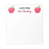 Red Apples a Note of Teacher Personated Notitieblok (Voorkant)