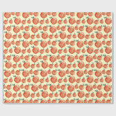 Red Apples Doodle Patroon Cadeaupapier (Vlak)