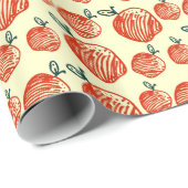 Red Apples Doodle Patroon Cadeaupapier (Rol Hoek)