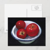 RED APPLES IN OIL PASTEL ART BRIEFKAART (Voorkant / Achterkant)