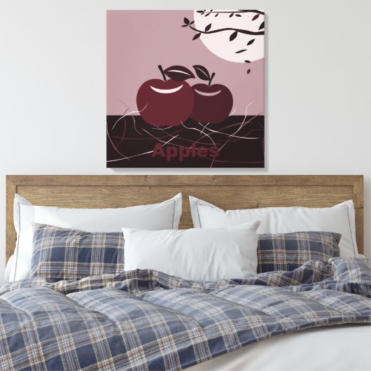 Red Apples Kitchen Square Wall Hanging Canvas Afdruk (Insitu (Slaapkamer))