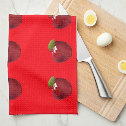 Red Apples Kitchen Towel Theedoek (Quarter Fold)
