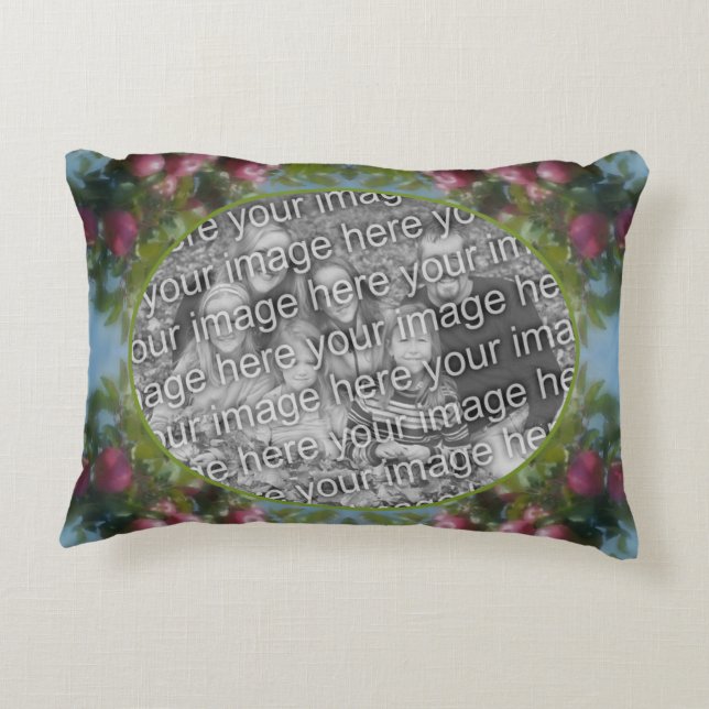 Red Apples on Tree Lijst Voeg je foto toe Accent Kussen (Achterkant)