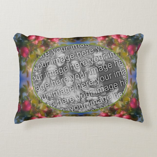 Red Apples on Tree Lijst Voeg je foto toe Accent Kussen (Voorkant)