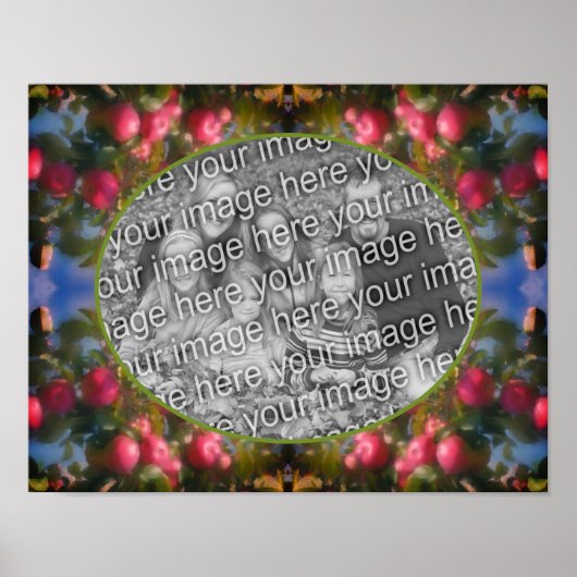 Red Apples on Tree Lijst Voeg je foto toe Poster (Voorkant)