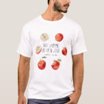 Red Apples Papa wordt T-shirt<br><div class="desc">Leuke appel thema t shirt voor uw baby shower. Waterverf van rode appels.</div>