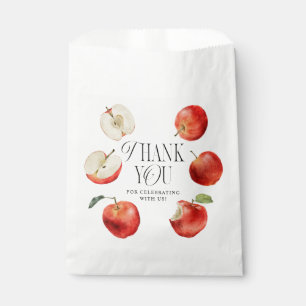 Red Apples Rustic Baby shower Bedankzakje