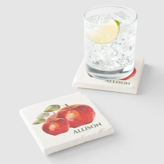 Red Apple's Stenen Onderzetter (Zijkant)