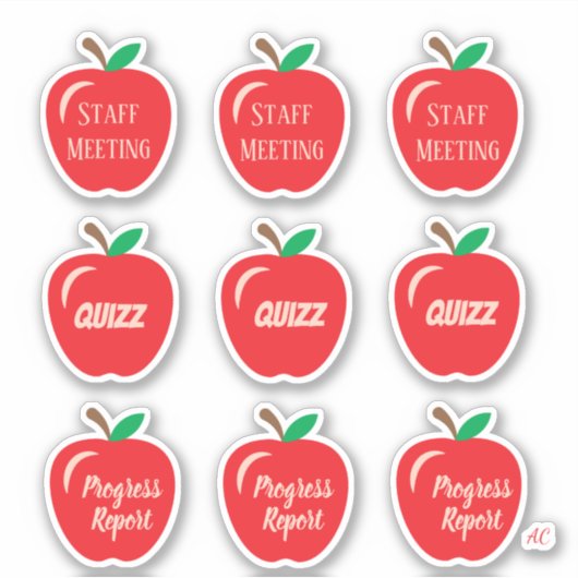 Red Apples Teacher Planner Sticker Pack (Voorkant)