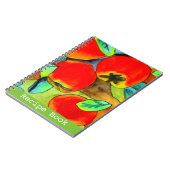 Red Apples waterverf originele kunst Recipbook boo Notitieboek (Linkerzijde)