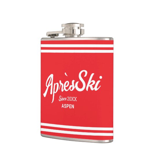  Red Apres Ski Custom Ski Resort & Jaar Heupfles (Links)