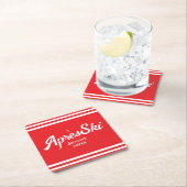  Red Apres Ski Custom Ski Resort Party Kartonnen Onderzetters (Insitu)