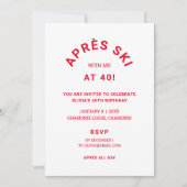 Red Après skiën met mij op 40 verjaardagsfeestreis Kaart (Voorkant)