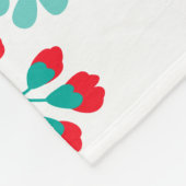 Red Aqua Blauwgroen Floral Pattern Fleece Deken (Hoek)