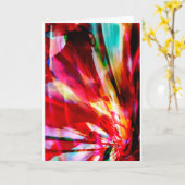 Red Aqua Yellow Abstract Fantasy Fantasy Flower De Kaart (Gele Bloem)