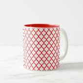 Red arabesque patroon Two-Tone koffie mok (Voorkant rechts)
