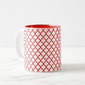 Red arabesque patroon Two-Tone koffie mok (Voorkant links)
