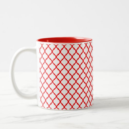 Red arabesque patroon Two-Tone koffie mok (Links)