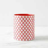 Red arabesque patroon Two-Tone koffie mok (Center)