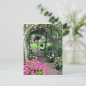 Red Arch en bloemen, Victoria, British Columbia, Briefkaart (Staand voorkant)