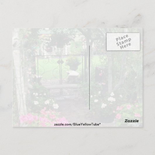 Red Arch en bloemen, Victoria, British Columbia, Briefkaart (Achterkant)