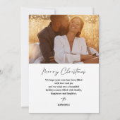 Red Arch Modern Script 2 Foto Vrolijk Kerstfeest Feestdagenkaart (Achterkant)