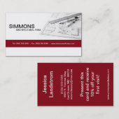 Red Architecture Blue Print Visitekaartje (Voorkant / Achterkant)