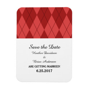 Red Argyle bespaart de datum Flexi Magnet Magneet
