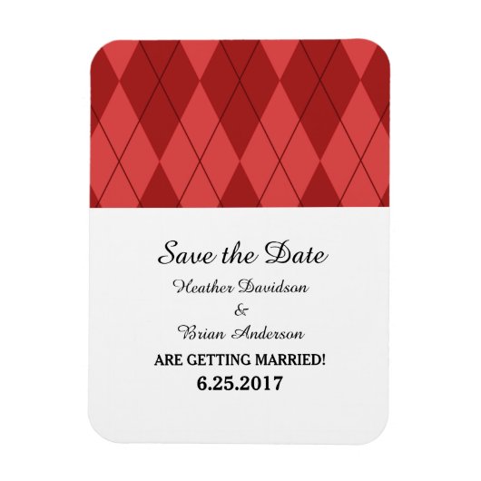 Red Argyle bespaart de datum Flexi Magnet Magneet (Verticaal)