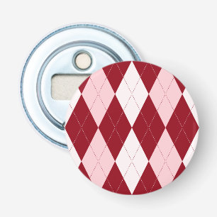 Red Argyle Crimson Roze Small Diamond Shape Button Flesopener