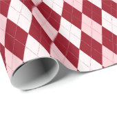 Red Argyle Crimson Roze Small Diamond Shape Cadeaupapier (Rol Hoek)