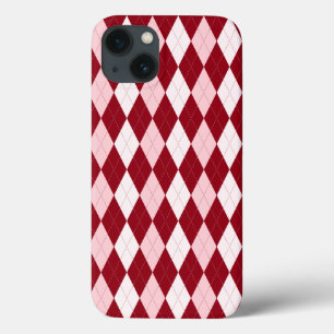 Red Argyle Crimson Roze Small Diamond Shape Case-Mate iPhone Case