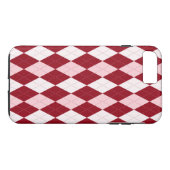 Red Argyle Crimson Roze Small Diamond Shape Case-Mate iPhone Case (Achterkant (Horizontaal))