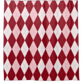 Red Argyle Crimson Roze Small Diamond Shape Douchegordijn (Voorkant)