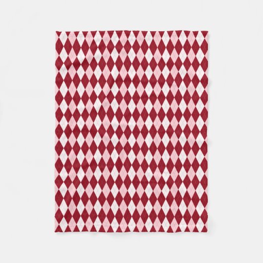 Red Argyle Crimson Roze Small Diamond Shape Fleece Deken (Voorkant)