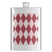 Red Argyle Crimson Roze Small Diamond Shape Heupfles (Voorkant)