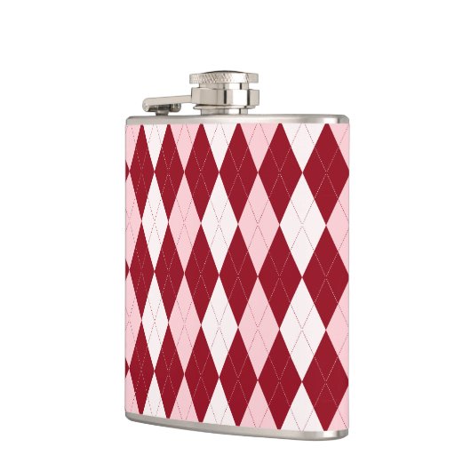 Red Argyle Crimson Roze Small Diamond Shape Heupfles (Links)