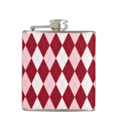 Red Argyle Crimson Roze Small Diamond Shape Heupfles (Voorkant)