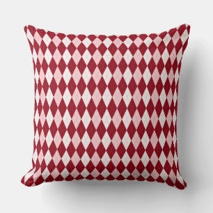 Red Argyle Crimson Roze Small Diamond Shape Kussen