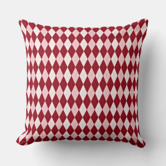Red Argyle Crimson Roze Small Diamond Shape Kussen