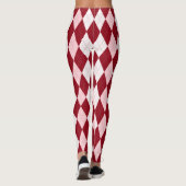 Red Argyle Crimson Roze Small Diamond Shape Leggings (Achterkant)
