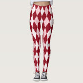 Red Argyle Crimson Roze Small Diamond Shape Leggings (Voorkant)