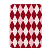 Red Argyle Crimson Roze Small Diamond Shape Magneet (Verticaal)