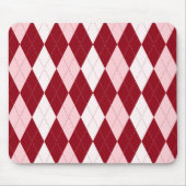 Red Argyle Crimson Roze Small Diamond Shape Muismat (Voorkant)