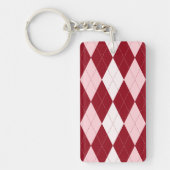 Red Argyle Crimson Roze Small Diamond Shape Sleutelhanger (Voorkant)