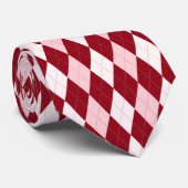 Red Argyle Crimson Roze Small Diamond Shape Stropdas (Opgerold)